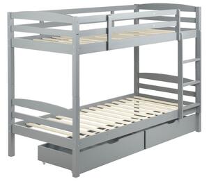 Poschodová posteľ 90 cm Reggeton (sivá) (s roštom a úložným priestorom). Vlastná spoľahlivá doprava až k Vám domov. 1075542