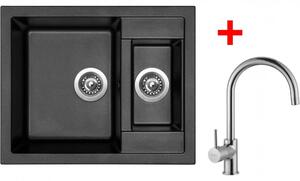 Set Sinks CRYSTAL 615.1 Metalblack + VITALIA