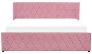 Manželská posteľ 180 cm Rhett (ružová) (s roštom a úložným priestorom). Vlastná spoľahlivá doprava až k Vám domov. 1075604