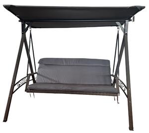 Plast Záhradná hojdačka RATTAN - hnedá