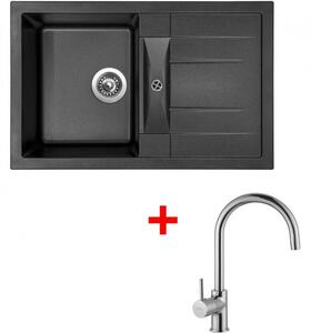 Set Sinks CRYSTAL 780 Metalblack + VITALIA