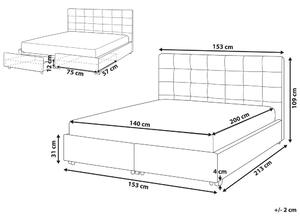 Manželská posteľ 140 cm Rhiannon (béžová) (s roštom a úložným priestorom). Vlastná spoľahlivá doprava až k Vám domov. 1075620
