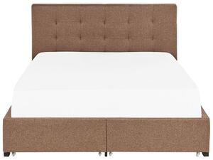 Manželská posteľ 160 cm Rhiannon (hnedá) (s roštom a úložným priestorom). Vlastná spoľahlivá doprava až k Vám domov. 1075627