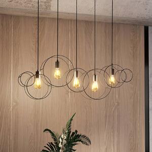 Lucande Andrik závesná lampa, 5-pl., kruhy