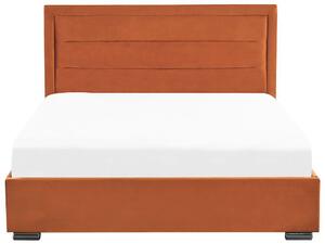 Manželská posteľ 180 cm Ruthine (oranžová) (s roštom a úložným priestorom). Vlastná spoľahlivá doprava až k Vám domov. 1075672
