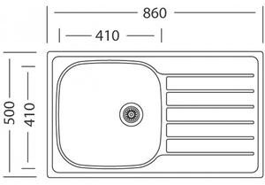 Nerezový drez Sinks HYPNOS 860 V 0,8mm leštený