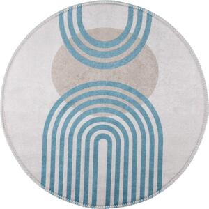 Modrý/sivý okrúhly koberec ø 100 cm - Vitaus