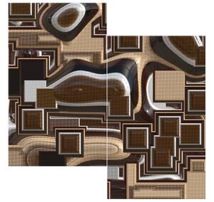 Gario 2 dielny obraz na plátne Hnedé kontúry Veľkosť: 60 x 60 cm