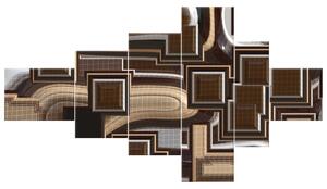 Gario 6 dielny obraz na plátne Hnedé kontúry Veľkosť: 180 x 100 cm