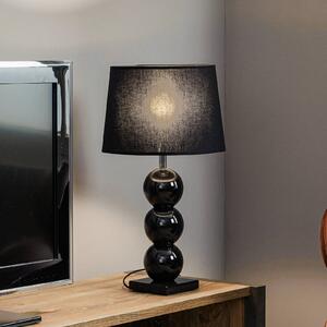 Stolná lampa Fulda, sklenená dekorácia, čierna
