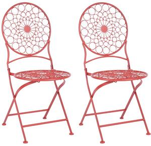 Set 2 ks záhradných stoličiek Shealee (červená) . Vlastná spoľahlivá doprava až k Vám domov. 1075825