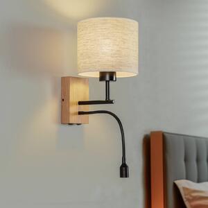 Nástenné svetlo Sonny, LED lampa na citanie, valcovité tienidlo