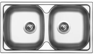 Set Sinks OKIO 780 DUO V leštený + batéria Sinks MIX 3 chróm