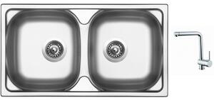 Set Sinks OKIO 780 DUO V leštěný + batéria Sinks MIX 3 chrom