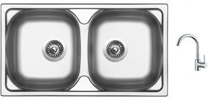 Set Sinks OKIO 780 DUO V leštěný + batéria Sinks MIX 35 chrom