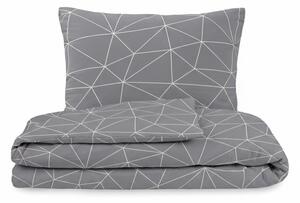 Kvalitex Posteľné bavlnené obliečky GRID sivé 1x 140/200, 1x 70/90cm