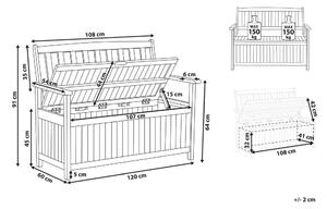 Záhradná lavička Sefu (mahagónové drevo + sivá) (s úl. priestorom)). Vlastná spoľahlivá doprava až k Vám domov. 1075969