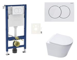 Cenovo zvýhodnený závesný WC set Geberit do ľahkých stien / predstenová montáž + WC SAT Infinitio SIKOGESINF10D01