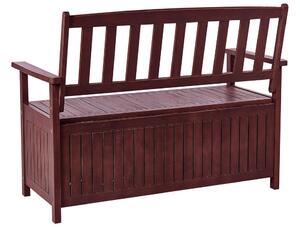 Záhradná lavička Sefu (mahagónové drevo + sivá) (s úl. priestorom)). Vlastná spoľahlivá doprava až k Vám domov. 1075969