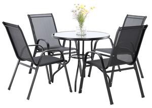 Záhradný set, okrúhly stôl + 4 stoličky