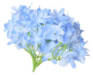 Umelá hlava hortenzia bledo modrá 12cm