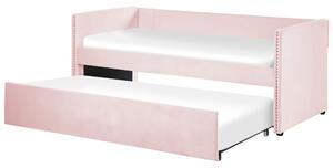 Jednolôžková posteľ 200 x 90 cm Tish (ružová) (s roštom). Vlastná spoľahlivá doprava až k Vám domov. 1076236