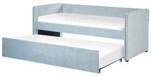 Jednolôžková posteľ 200 x 90 cm Tish (modrá) (s roštom). Vlastná spoľahlivá doprava až k Vám domov. 1076234