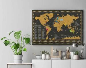 Stieracia mapa svet v darčekovom tubuse