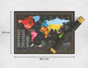Stieracia mapa svet v darčekovom tubuse
