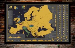 Stieracia mapa Európy v darčekovom tubuse