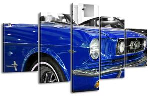 Gario 5 dielny obraz na plátne Modrý veterán Mustang Veľkosť: 150 x 80 cm