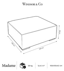 Tmavomodrá kožená podnožka Madame – Windsor & Co Sofas