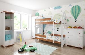 BabyBeds Detská poschodová posteľ DOMEK II 180x80 Farebné prevedenie: Jelša, Úložný priestor k posteli: Nie, bez úložného priestoru