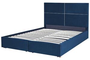 Manželská posteľ 180 cm Vissarion (modrá) (s roštom a úložným priestorom). Vlastná spoľahlivá doprava až k Vám domov. 1076392