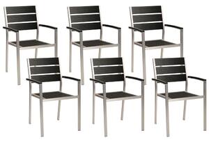 Set 6 ks záhradných stoličiek Valero (čierna) . Vlastná spoľahlivá doprava až k Vám domov. 1076386