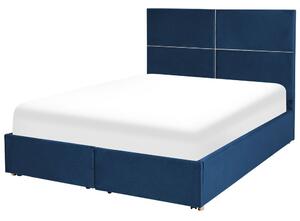 Manželská posteľ 140 cm Vissarion (modrá) (s roštom a úložným priestorom). Vlastná spoľahlivá doprava až k Vám domov. 1076391
