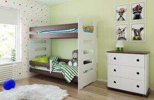 BabyBeds Detská poschodová posteľ MATI 180x80 Farebné prevedenie: Biela, Úložný priestor k posteli: Áno, s úložným priestorom
