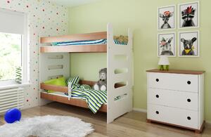 BabyBeds Detská poschodová posteľ MATI 180x80 Farebné prevedenie: Orech, Úložný priestor k posteli: Nie, bez úložného priestoru