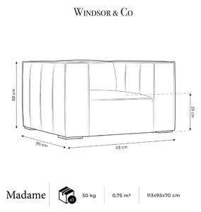Tmavohnedé kožené kreslo Madame - Windsor & Co Sofas