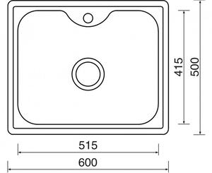 Nerezový drez Sinks BIGGER 600 V 0,8 mm matný