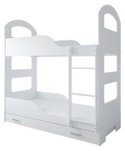 BabyBeds Detská poschodová posteľ JANEK 180x80 Farebné prevedenie: Biela, Úložný priestor k posteli: Nie, bez úložného priestoru