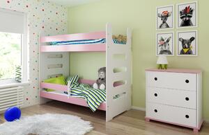 BabyBeds Detská poschodová posteľ MATI 180x80 Farebné prevedenie: Růžová, Úložný priestor k posteli: Nie, bez úložného priestoru