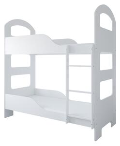 BabyBeds Detská poschodová posteľ JANEK 180x80 Farebné prevedenie: Biela, Úložný priestor k posteli: Áno, s úložným priestorom