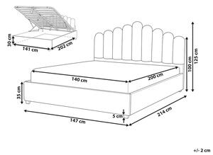Manželská posteľ 140 cm Valhala (béžová) (s roštom a úložným priestorom). Vlastná spoľahlivá doprava až k Vám domov. 1076488