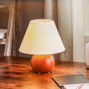 Stolová lampa Gill, rustikálne drevo/biele tienidlo