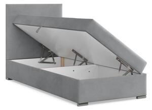 Čalúnená posteľ ELDA Velvet 90×200 cm svetlosivá