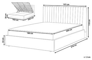 Manželská posteľ 180 cm Vakarine (sivá) (s roštom a úložným priestorom). Vlastná spoľahlivá doprava až k Vám domov. 1076494