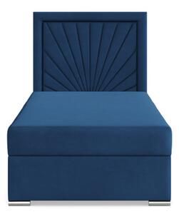 Čalúnená posteľ VICENZA Velvet 90×200 cm tmavomodrá