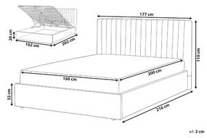 Manželská posteľ 160 cm Vakarine (sivá) (s roštom a úložným priestorom). Vlastná spoľahlivá doprava až k Vám domov. 1076493