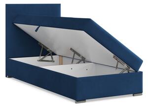 Čalúnená posteľ AGEN Velvet 90×200 cm tmavomodrá